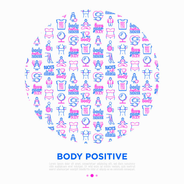 身体正面概念与细线圈图片下载