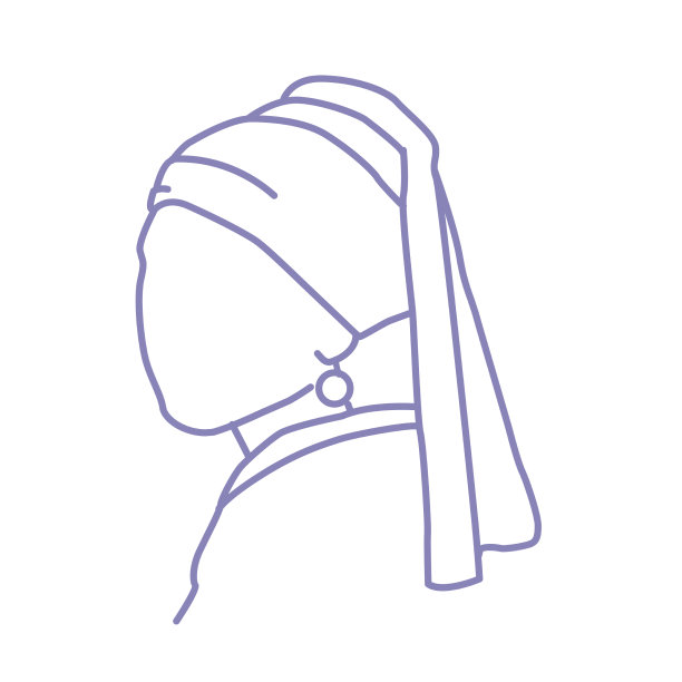 荷兰黄金时代卡通少女珍珠图片下载