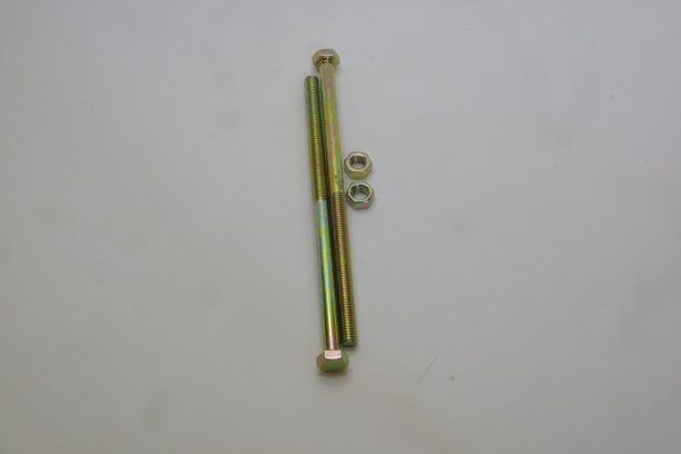 不锈钢螺母和长螺栓上白色孤立的背景照片图片下载