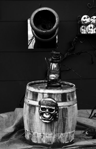 头骨和桶图片下载