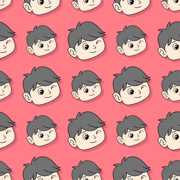 眨眼诱惑帅哥无缝重复花样。背景矢量图。图片下载