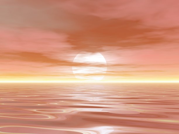 梦幻海洋日落景观图片下载