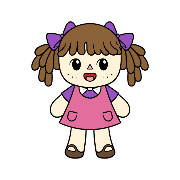 矢量可爱娃娃卡通插图图片下载