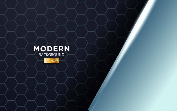 现代高级银抽象尺度上的六边形纹理背景图片下载