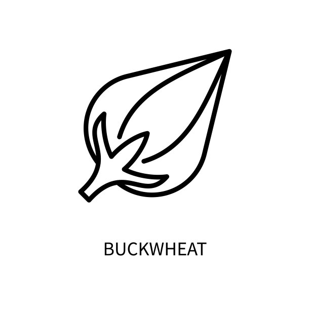 荞麦线图标在简单的风格。文化。谷类食品。农场。工厂。矢量符号在一个简单的风格孤立在一个白色的背景。64 x64像素。图片下载