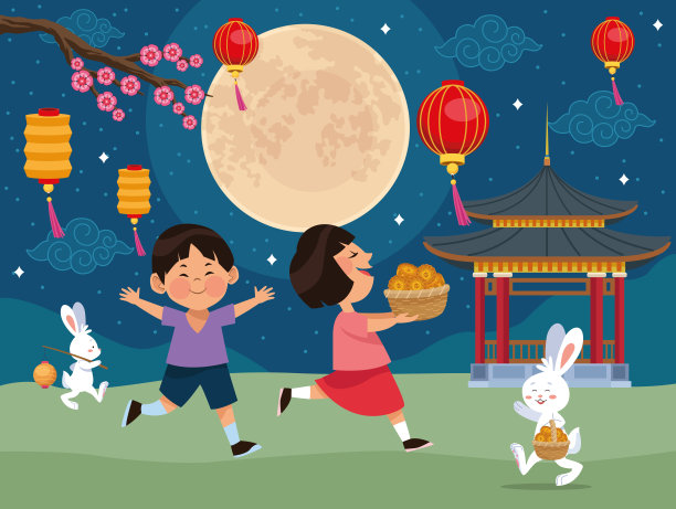 孩子们在中秋节图片下载