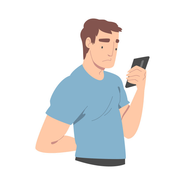 失望的坏消息人字符阅读信息的智能手机矢量插图图片下载