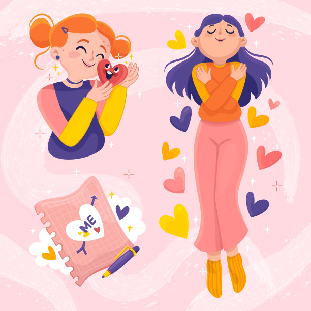 自爱贴图集矢量插图图片下载