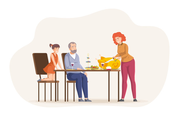 快乐的人们庆祝圣诞节或感恩节与喜庆的餐桌。家庭聚餐图片下载