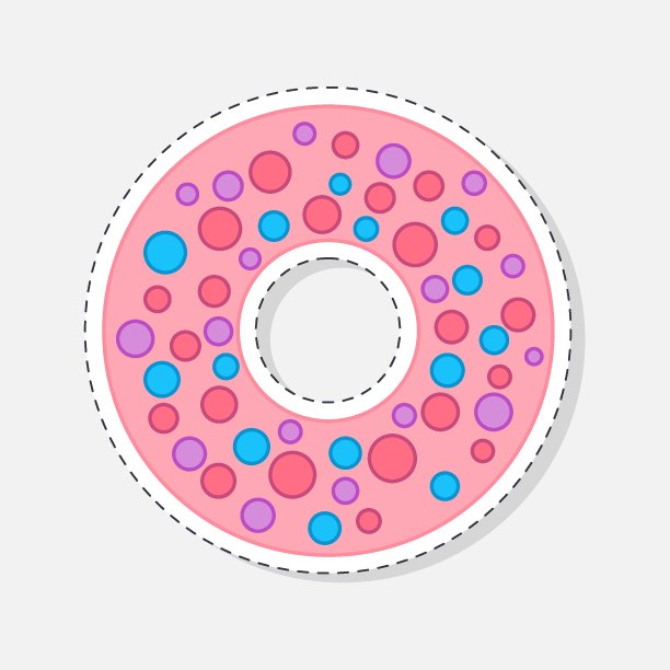 甜甜圈贴纸图片下载