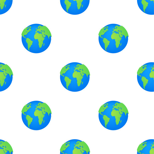 地球仪图案在白色背景上。平面行星地球图标。矢量插图。图片下载