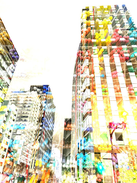 城市现代建筑仰天俯视图片下载