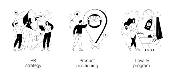 品牌传播抽象概念矢量插图。图片下载