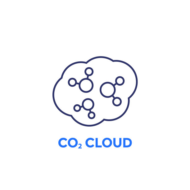 二氧化碳云线图标上的白色图片下载