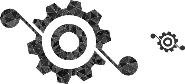 齿轮解决方案多边形低多边形平面图标图片下载