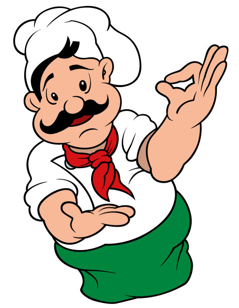 卡通厨师戴着厨师帽图片下载