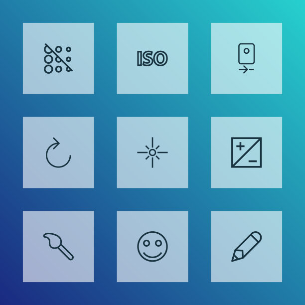 照片图标线条风格设置与相机后模糊图片下载