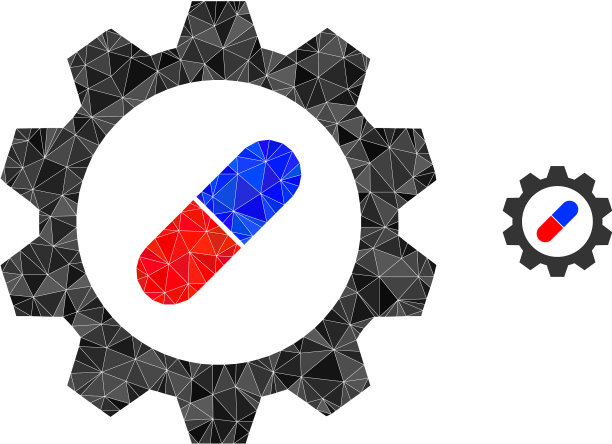 医药行业多边形低多边形平面图标图片下载