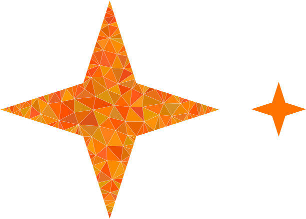 太空星三角形低多边形平面图标图片下载