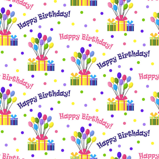 生日气球上有礼物图案图片下载