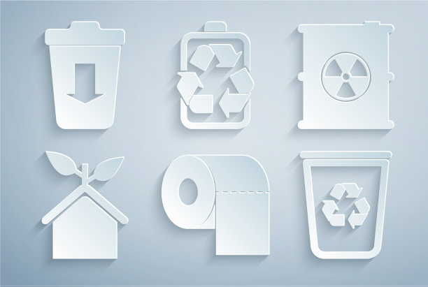 将厕纸卷上的放射性废物放入桶中图片下载