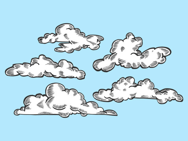 蓝天上的云朵轮廓分明图片下载