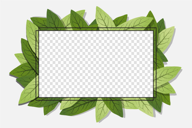 几何自然框架与叶为自然图片下载