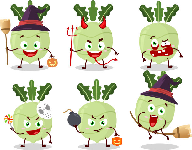卡通大头菜万圣节表情图片下载
