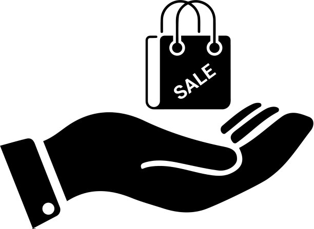 提供销售袋图标黑色图形图片下载