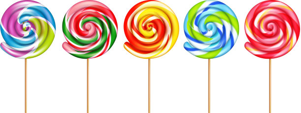 棒棒糖彩色的现实设置图片下载