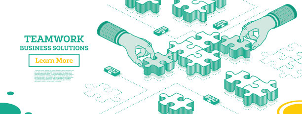 团队合作概念手握拼图片图片下载