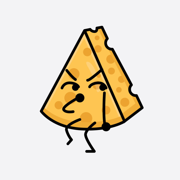 可爱的脸和简单的身体的奶酪字符图片下载