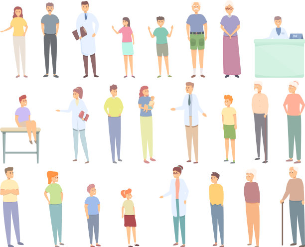 家庭医生的图标设置卡通医院图片下载