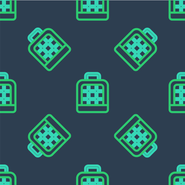 线宠物手提箱图标隔离无缝模式图片下载