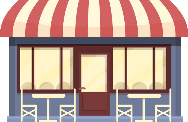 街头咖啡咖啡馆图标卡通餐厅图片下载