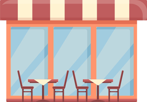 椅子街咖啡馆图标卡通咖啡馆图片下载