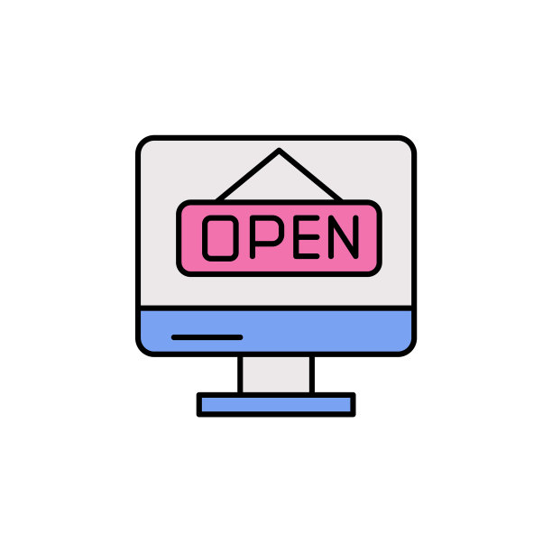 电子商务监控标志打开彩色图标图片下载