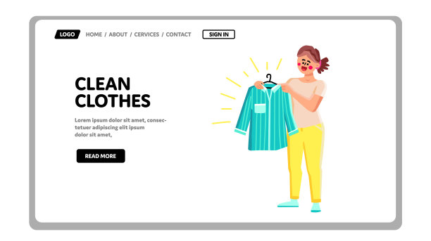 新鲜干净的衣服装着快乐的女孩图片下载