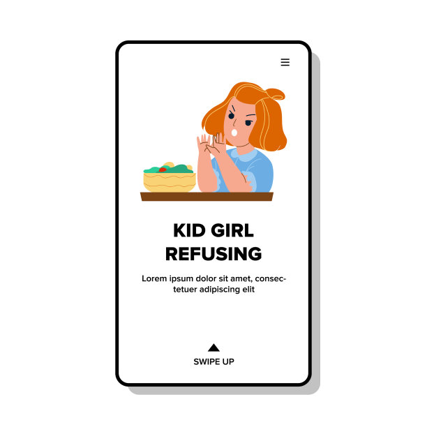 小女孩拒绝吃天然的沙拉餐图片下载