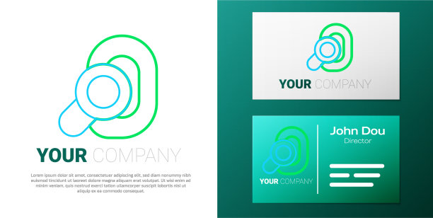 线助听器图标隔离在白色背景图片下载