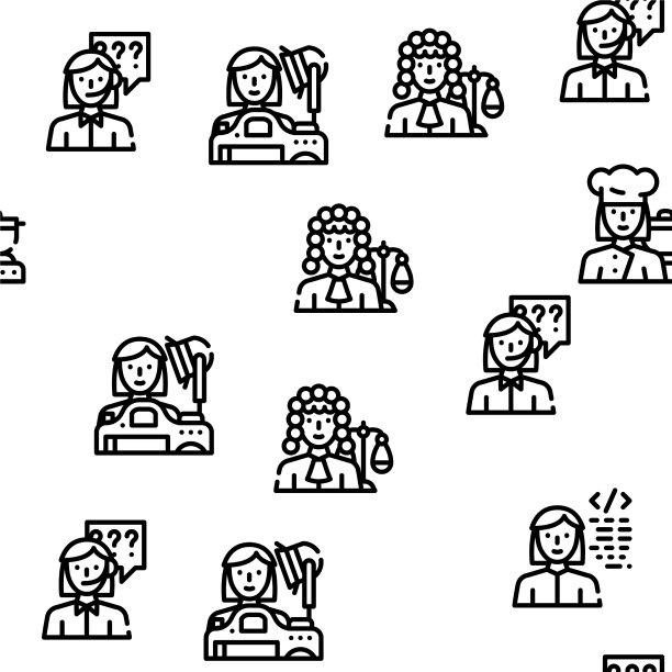 女性职业无缝模式图片下载