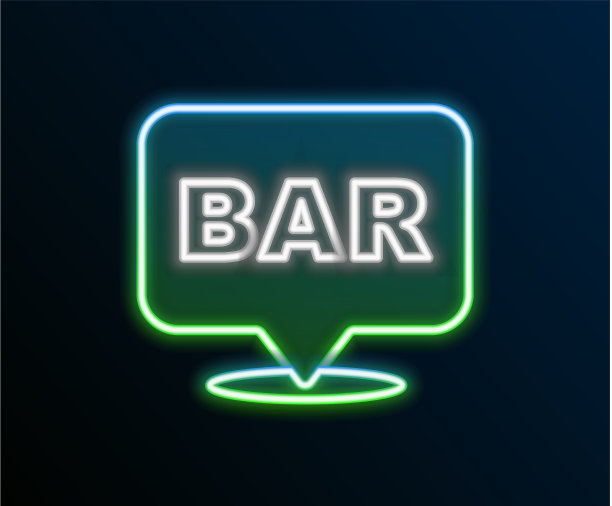 霓虹灯闪烁的酒吧或酒吧位置图片下载