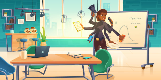 女商人在办公室做介绍图片下载