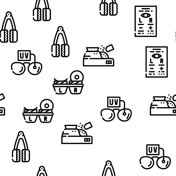 眼镜和镜片无缝花纹图片下载