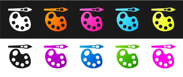 设置画笔与调色板图标隔离图片下载