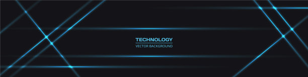黑宽抽象技术横幅水平图片下载