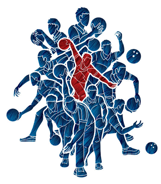 组保龄球运动男选手图文图片下载