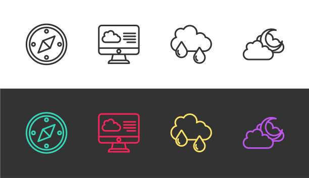 设线罗盘天气预报与云图片下载