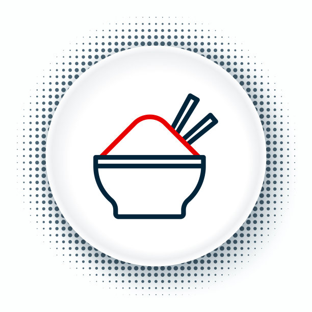 用筷子在碗里排列米饭图标孤立图片下载