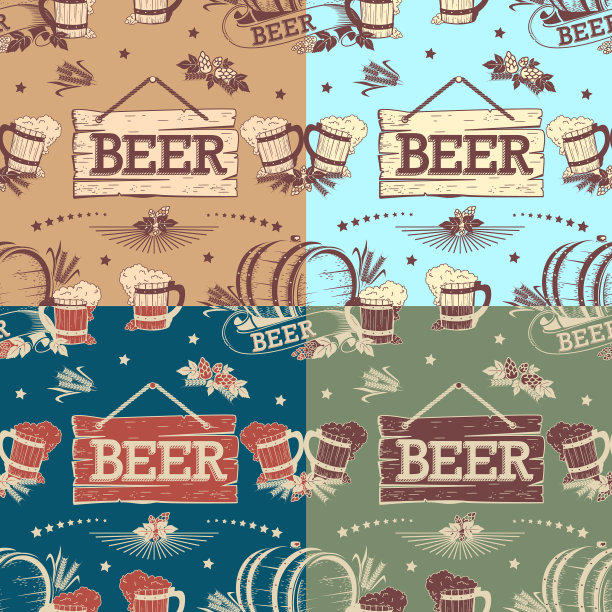 啤酒无缝样板图片下载